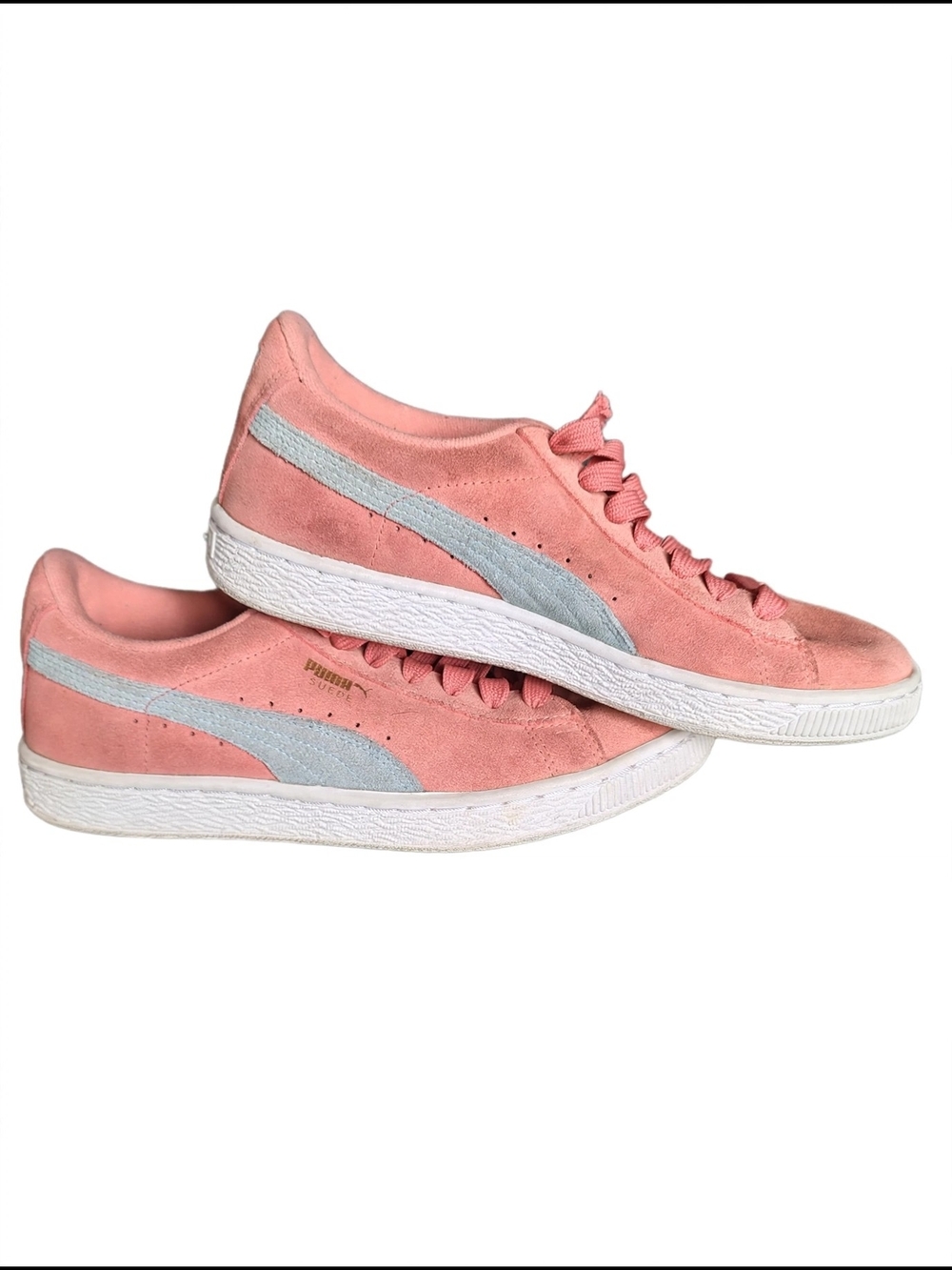 PUMA Suede Classic Coral Pink Blue Heaven Sneakers Womens 7